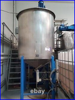 1000 Gallon Stainless Steel Mixing Tank, Bottom Jacketed