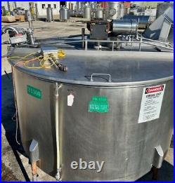 1000 gallon Stainless Steel Mix Tank with hinged lids and Slope bottom