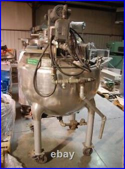 100 Gallon Hamilton Stainless Steel Double Motion Jacketed Mix Kettle