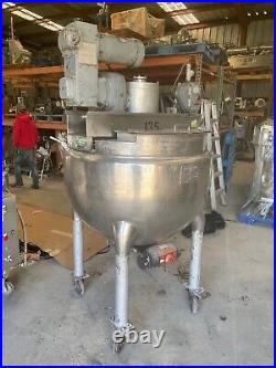 100 Gallon Hamilton Stainless Steel Double Motion Jacketed Mix Kettle