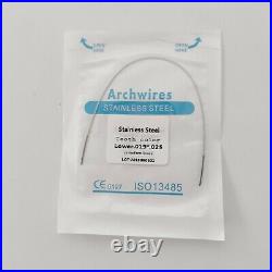 100 Packs Dental Stainless Steel Rectangular Arch Wire Ovoid Form Teeth Color