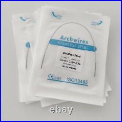 100 Packs Dental Stainless Steel Rectangular Arch Wire Ovoid Form Teeth Color