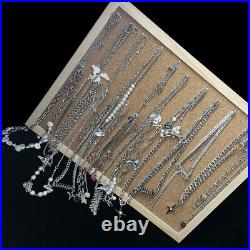 100pcs Women Necklaces Mix Gemstones 925 Silver Wedding Jewellery Wholesale Lot