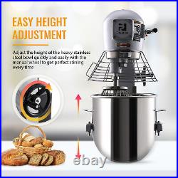 10 Qt Commercial Food Dough Mixer & 3 Speed Stainless Steel Food Mixing Machine