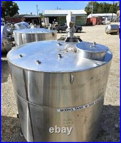 1500 Gallon Stainless Steel Mixing Tank, Cone Bottom