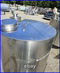 1500 Gallon Stainless Steel Mixing Tank, Cone Bottom