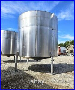 1500 Gallon Stainless Steel Mixing Tank, Cone Bottom