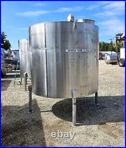 1500 Gallon Stainless Steel Mixing Tank, Cone Bottom