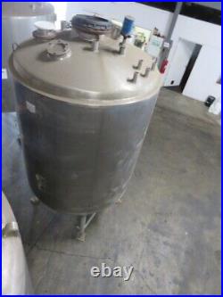 1500 gallon sanitary stainless steel jacketed mix tank no motor or drive