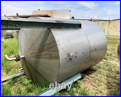 2000 Gallon Stainless Steel Mixing Tank 12'H X 80Dia, 8' side wall 3HP Mix