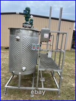 200 Gallon Jacketed Stainless Steel Mixer SPX Tanks (2) w mezzanine & stairs