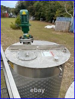 200 Gallon Jacketed Stainless Steel Mixer SPX Tanks (2) w mezzanine & stairs