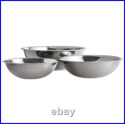 (3-Set) Stainless Steel Kitchen Food Mixing Bowl 13 20 30 Quart 26 Gauge Bowls