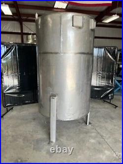 500 Gallon 316 Stainless Steel Open Top Mix Tank W CIP Ring