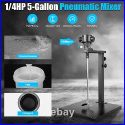 5 Gallon Pneumatic Paint Mixer with Stand For Tank Barrel Mix Tool Stainless Steel