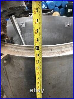 60 Gallon Stainless Steel Open Top Mix Tank With Top Mounted Mixer Very Clean
