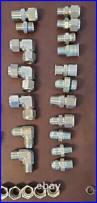60 NEW Mixed Lot Stainless Steel Compression Fittings 1/4 to 3/4