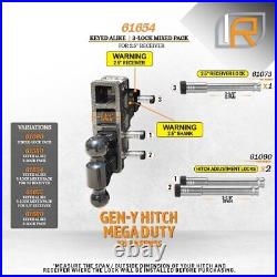 61654-D Hitch Lock for Gen-Y Hitch Mega Duty 32K LB Series 3 Pack Mix 2.5
