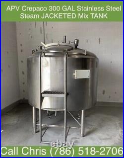 APV Crepaco 300 GAL STEAM JACKETED STAINLESS STEEL MIX TANK