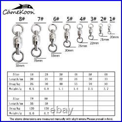 CAMEKOON 55-330Lb Stainless Steel Double Swivels Fishing with Dual Rotating Rings