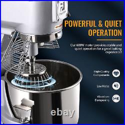 Commercial 10 Qt Electric Dough Mixer Food Mixer w Stainless Steel Mixing Bowl