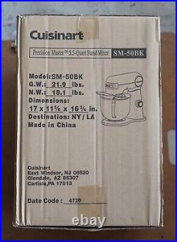 Cuisinart Stand Mixer, 12 Speed, 5.5 Quart Stainless Steel Bowl SM-50BK Onyx NEW