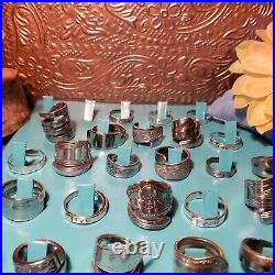 Lot of 25 Spoon Rings sterling silver plate/ stainless steel mix band spiral