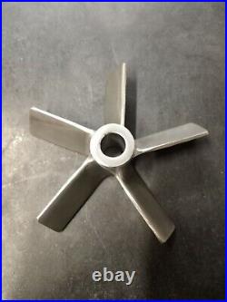 Mixing propeller 7 in. Stainless steel New. 1/2-3/4 Bore. 5 blade 316ss