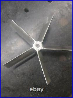Mixing propeller 9 in. Stainless steel New. 1/2-3/4Bore. 5 blade 316ss