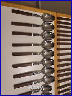 Northland Stainless Japan Steel with Wood Flatware Vintage MCM 58 Piece Mix