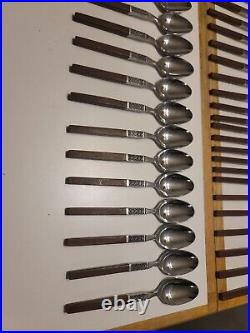 Northland Stainless Japan Steel with Wood Flatware Vintage MCM 58 Piece Mix