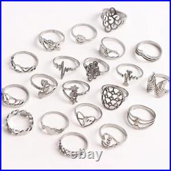 Pack of 20Pieces Womens Fashion Stainless Steel Mix Love Animal Heart Flower Sty