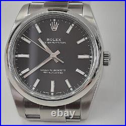 Rolex Oyster Perpetual 34mm Steel Black Dial Automatic Watch 114200 Mixed Serial