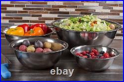 (Set of 10) Stainless Steel Mixing Bowls Set by Tezzorio, Nesting / Prep Bowls