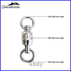 Stainless Steel Fishing Connector Ball Bearing Barrel Swivels Solid Welded Rings