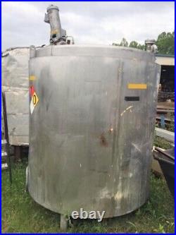 Used 1100 Gallon Stainless Steel Heated MIX Tank