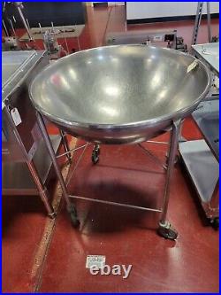 Used 80 QT Stainless Steel Mixing Bowl with Mobile Cart