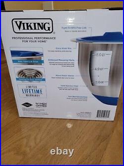 Viking 10-Piece Stainless Steel Mixing, Prep and Serving Bowl Set, Blue