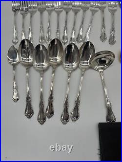 WM A ROGERS DELUXE ONEIDA MANSFIELD STAINLESS 60 PIECES Fork Knife Spoon With BOX