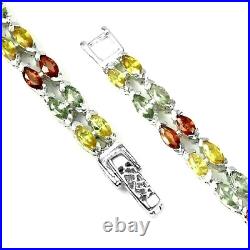 Watch Sapphire Genuine Mixed Colour Songea Bracelet Solid Sterling Silver 7 Inch