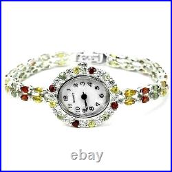 Watch Sapphire Genuine Mixed Colour Songea Bracelet Solid Sterling Silver 7 Inch